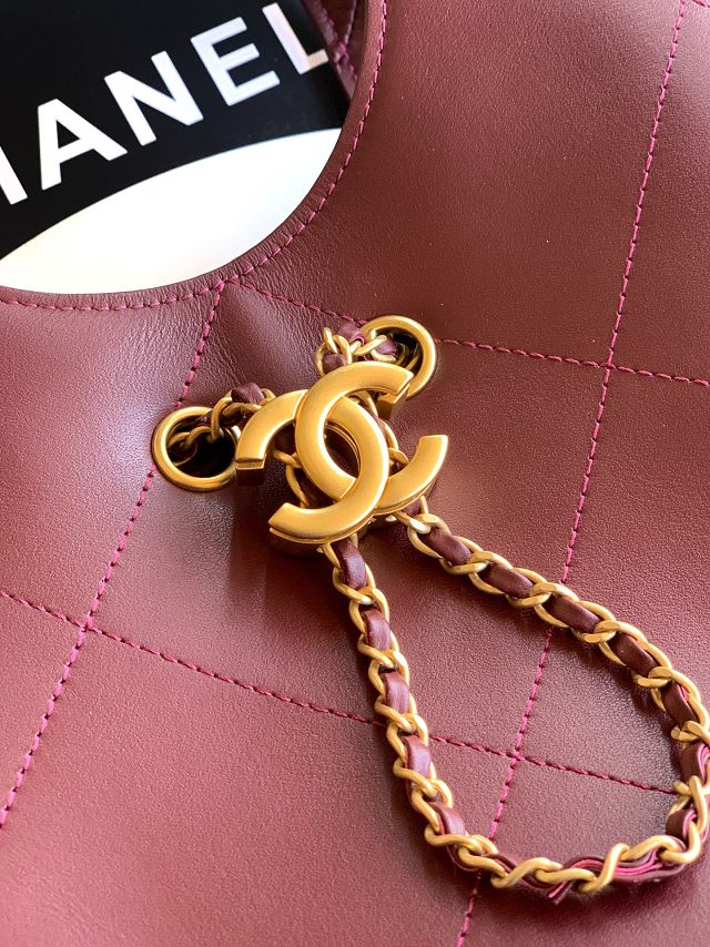 CC original calfskin small tote bag AS6132 bordeaux