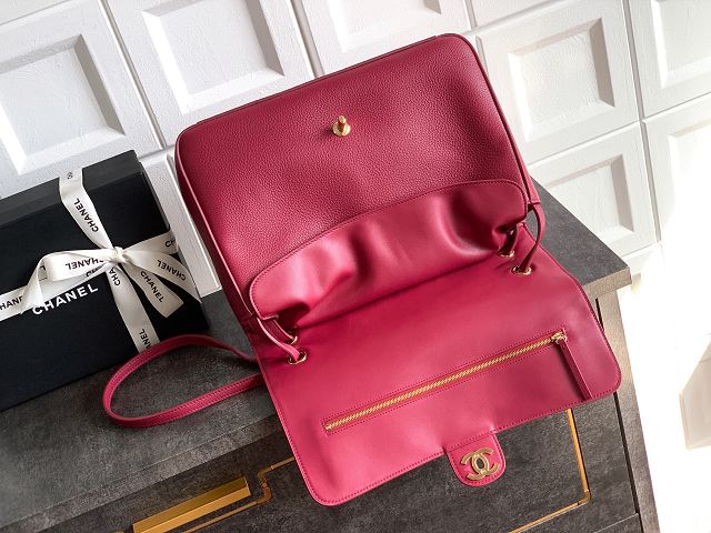 CC original grained calfskin maxi flap bag AS6233 bordeaux