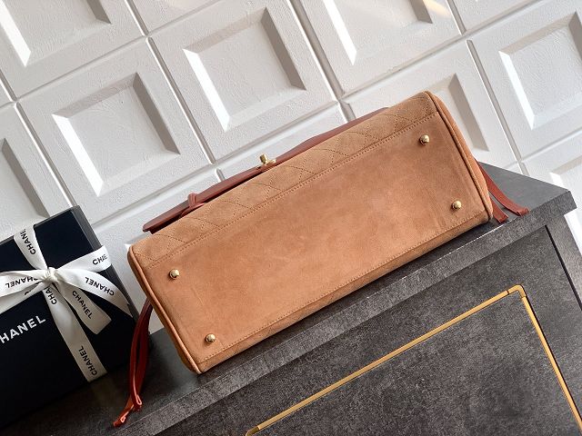 CC original suede calfskin medium tote bag AS6289 brown