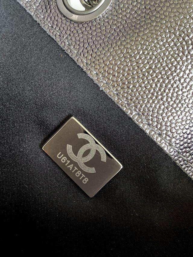 CC original grained calfskin 25 medium handbag AS5311 dark silver