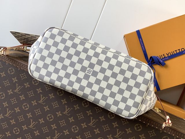 New Louis vuitton original damier azur neverfull mm N40604 beige