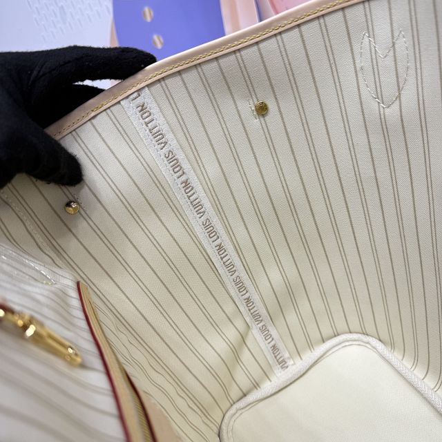 New Louis vuitton original damier azur neverfull mm N40604 beige