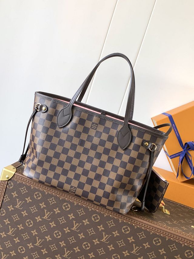 New Louis vuitton original damier ebebe neverfull pm N41359 pink
