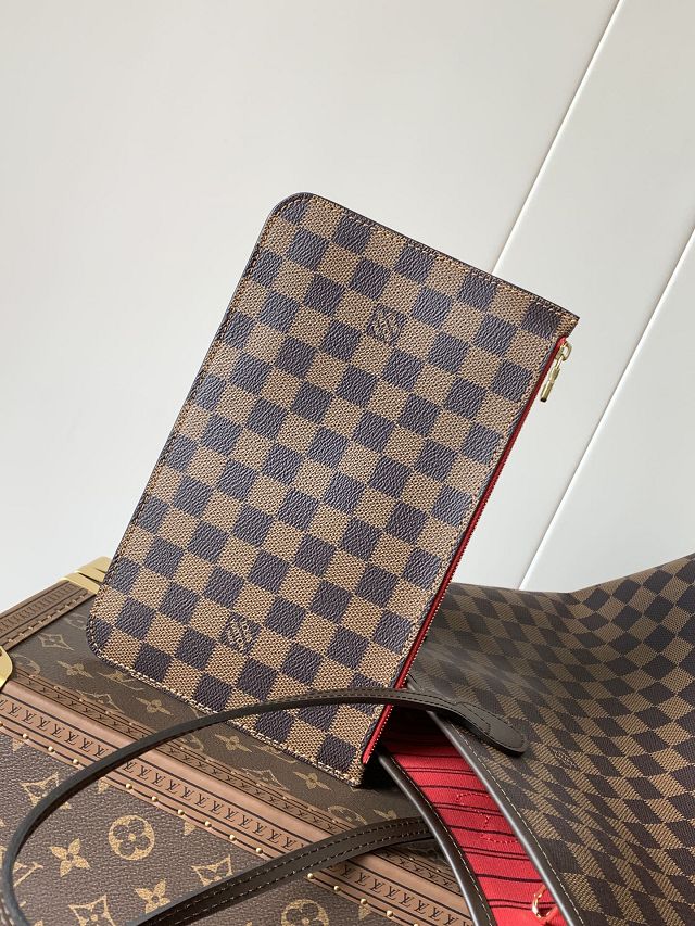 New Louis vuitton original damier ebene neverfull gm N41606 red