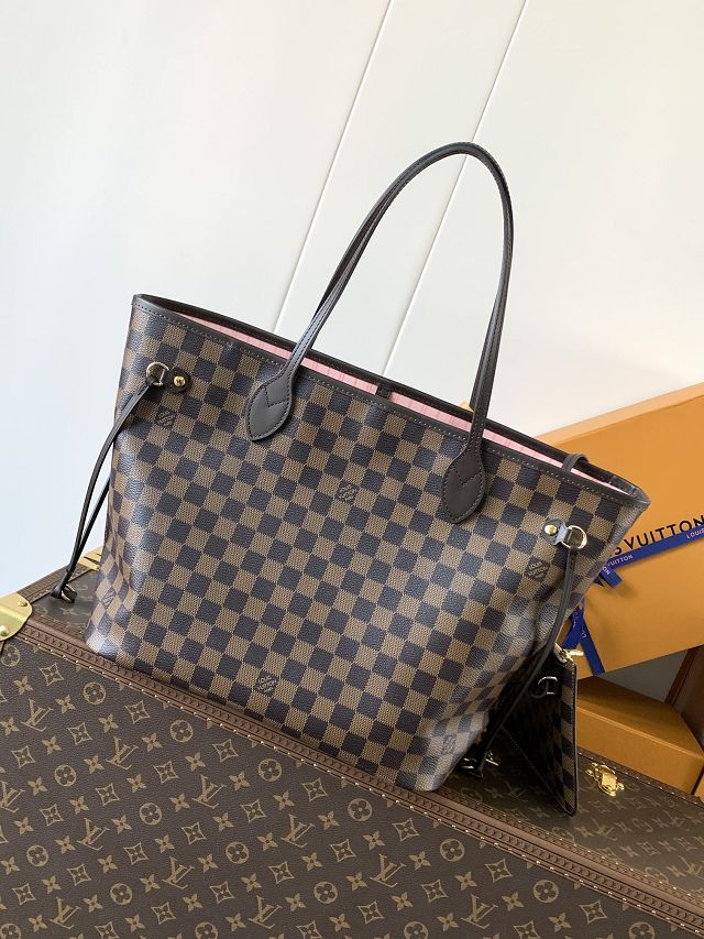 New Louis vuitton original damier ebene neverfull mm N40599 pink