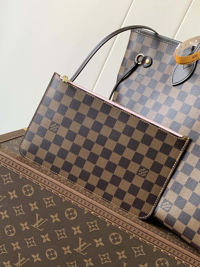 New Louis vuitton original damier ebene neverfull mm N40599 pink