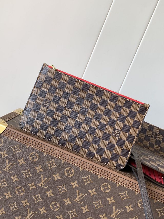 New Louis vuitton original damier ebene neverfull mm N40599 red