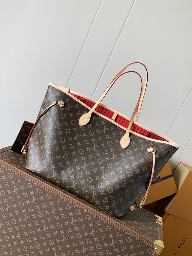 New Louis vuitton original monogram canvas neverfull gm M46978 red
