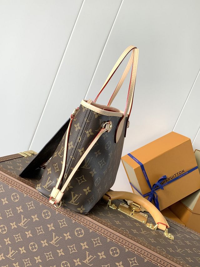 New Louis vuitton original monogram canvas neverfull pm M41000 red