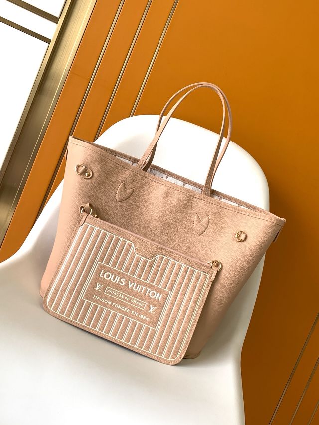 Louis vuitton original calfskin&canvas neverfull Inside out MM M25665 dune
