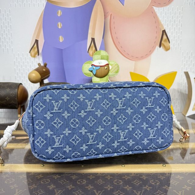 Louis vuitton original monogram denim neverwoof M28052 blue