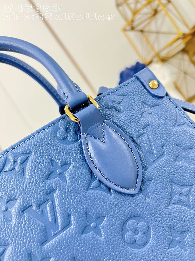 Louis vuitton original calfskin onthego pm M45653 blue