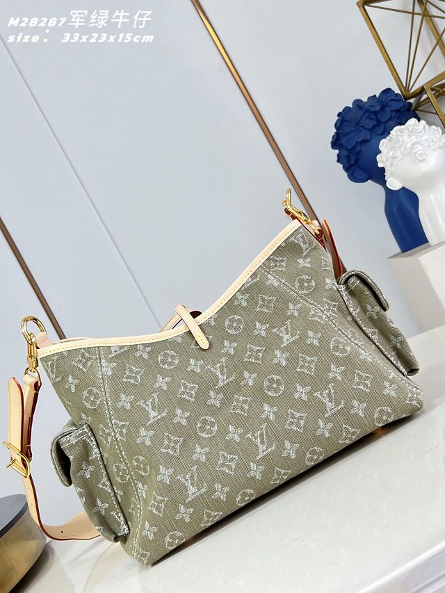 Louis vuitton original denim carryAll cargo PM M27623 green