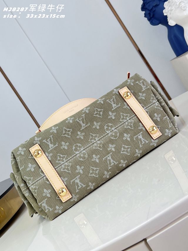 Louis vuitton original denim carryAll cargo PM M27623 green
