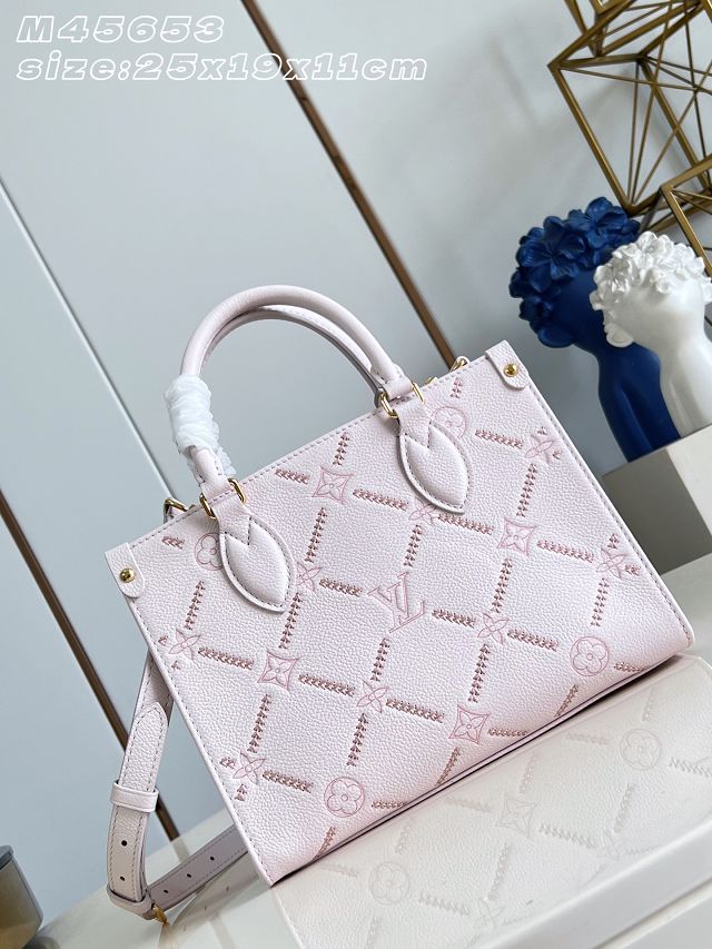 Louis vuitton original calfskin onthego pm M28528 light pink