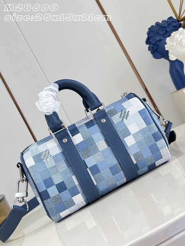 Louis vuitton original denim keepall 25 M28600 blue