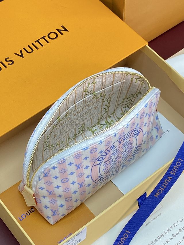 Louis vuitton original canvas pochette cosmetique PM M28679 pink