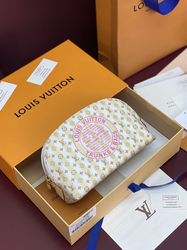 Louis vuitton original canvas pochette cosmetique PM M28679 yellow