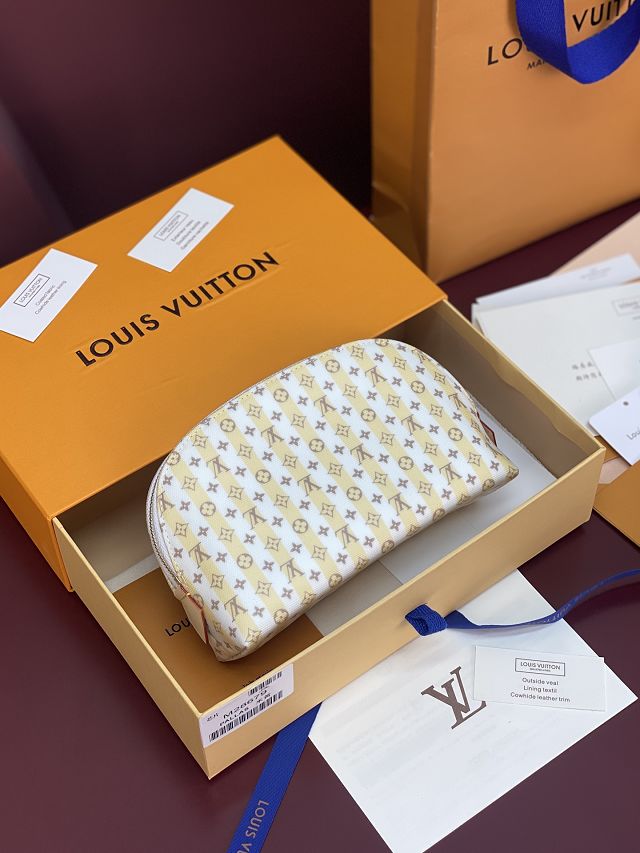 Louis vuitton original canvas pochette cosmetique PM M28679 yellow