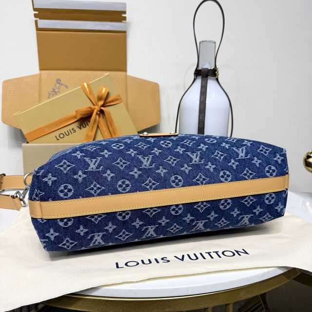 Louis vuitton original denim vagabond hobo m27555 blue