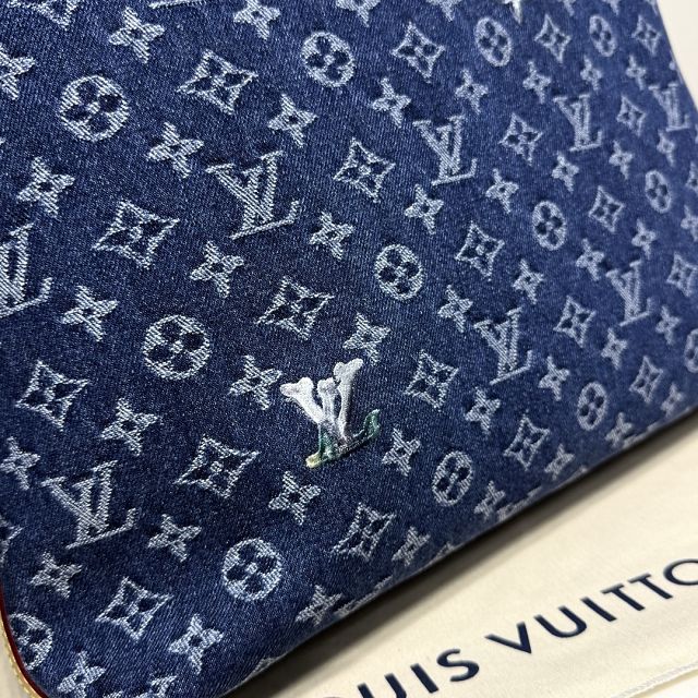 Louis vuitton original denim vagabond hobo m27555 blue
