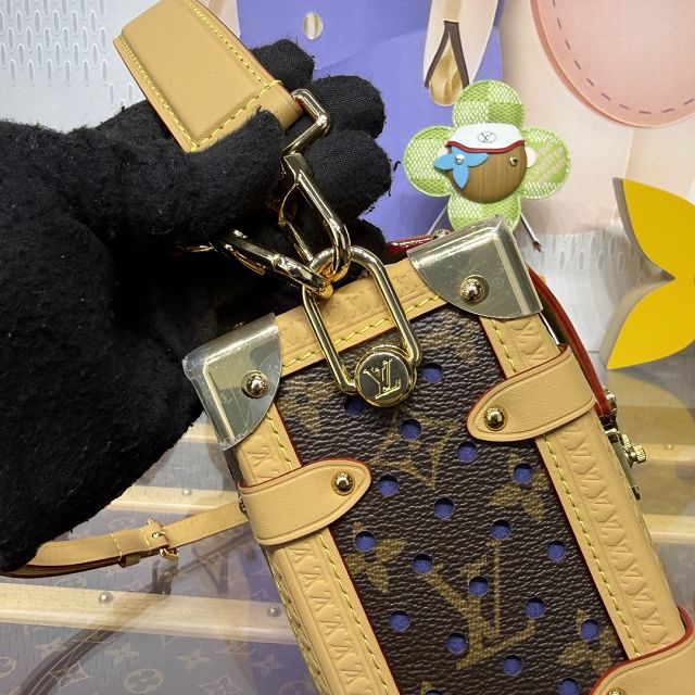 Louis vuitton original monogram canvas side trunk MM M28490 blue