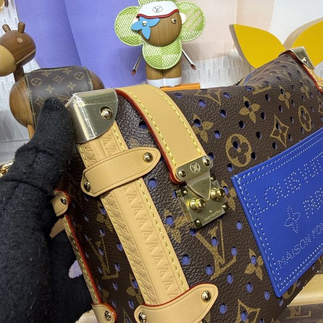 Louis vuitton original monogram canvas side trunk MM M28490 blue