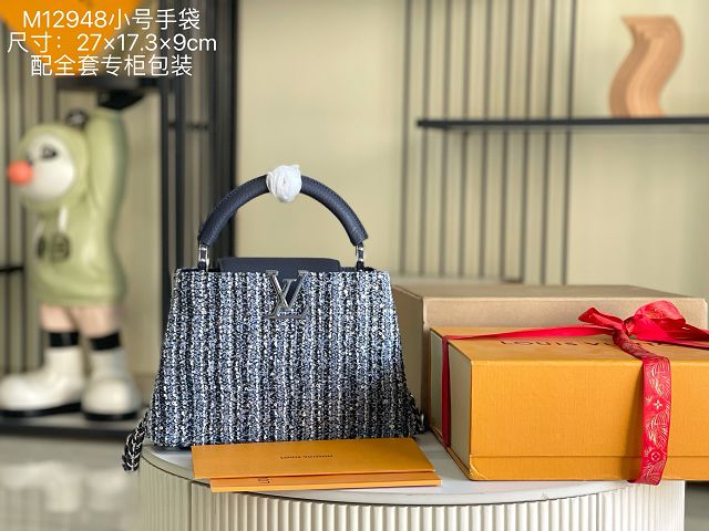 Louis vuitton original sequins capucines BB handbag M12948 blue