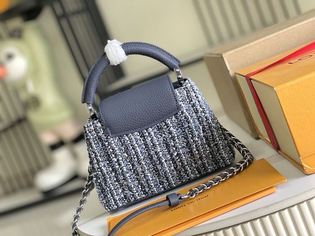 Louis vuitton original sequins capucines mini handbag M12949 blue