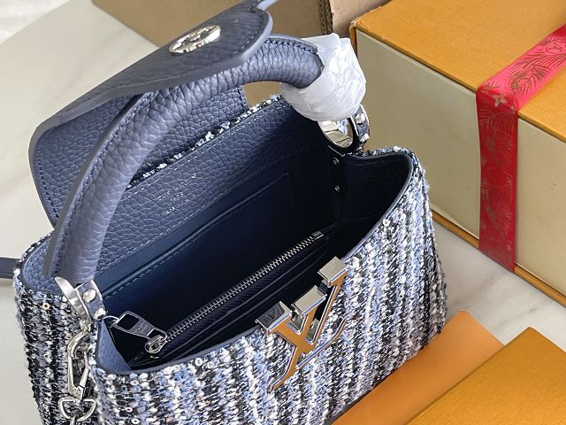 Louis vuitton original sequins capucines mini handbag M12949 blue