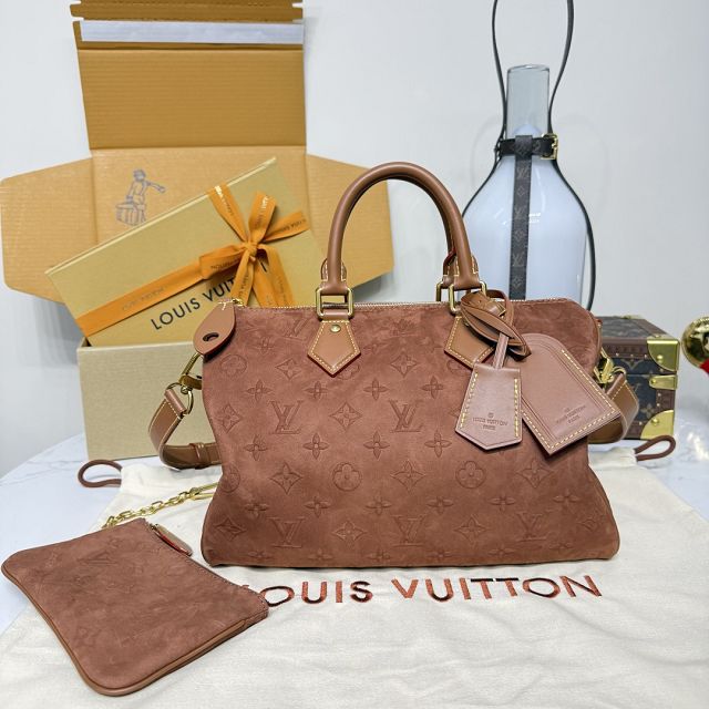 Louis vuitton original suede calfskin speedy P9 30 M21122 brown