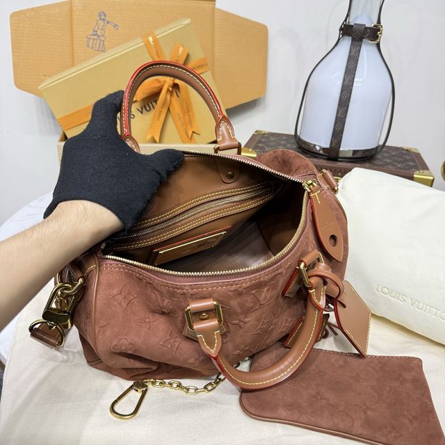 Louis vuitton original suede calfskin speedy P9 30 M21122 brown