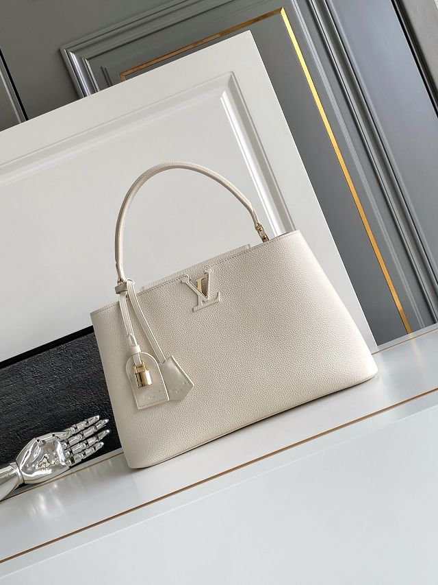 Louis vuitton original calfskin capucines visionnaire GM handbag M26259 off-white