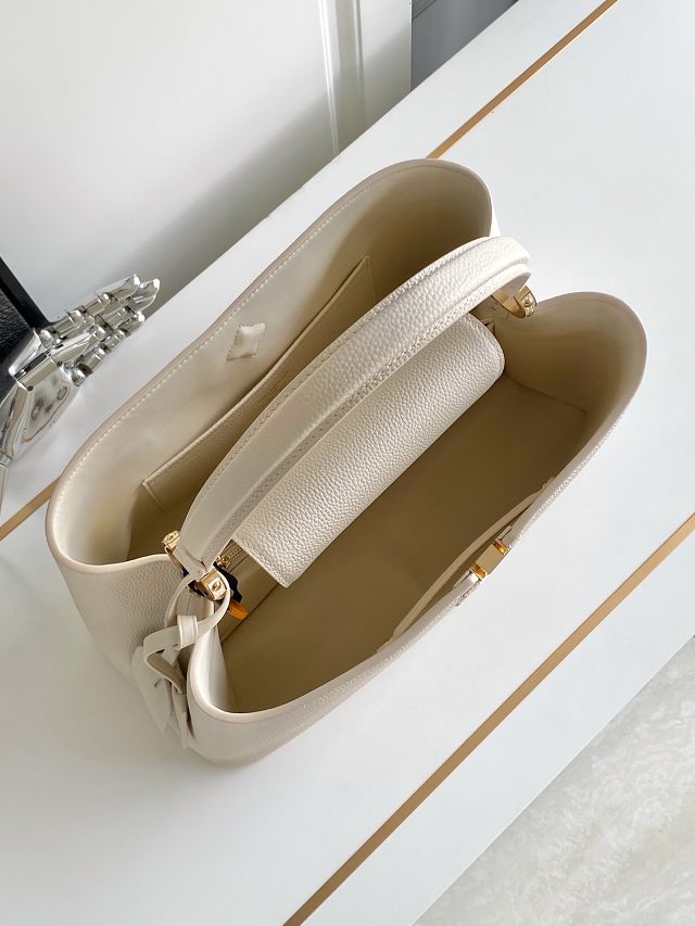 Louis vuitton original calfskin capucines visionnaire GM handbag M26259 off-white