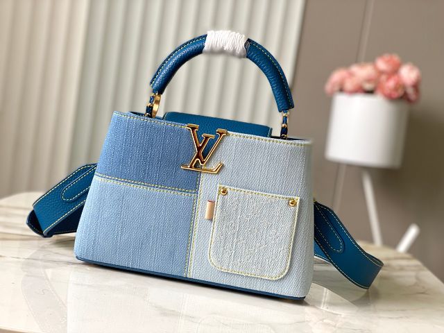 Louis vuitton original denim capucines BB handbag M27302 blue