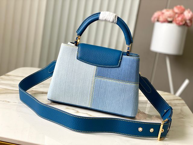 Louis vuitton original denim capucines BB handbag M27302 blue