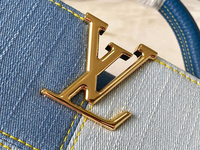 Louis vuitton original denim capucines BB handbag M27302 blue