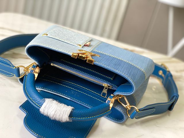 Louis vuitton original denim capucines BB handbag M27302 blue