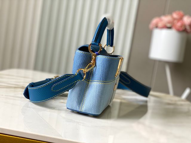 Louis vuitton original denim capucines mini handbag M27301 blue