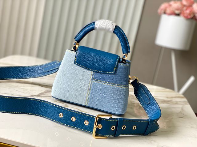 Louis vuitton original denim capucines mini handbag M27301 blue