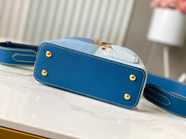 Louis vuitton original denim capucines mini handbag M27301 blue
