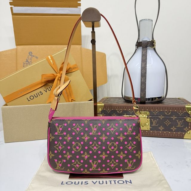 Louis vuitton original monogram canvas pochette accessoires M29001 fuchsia