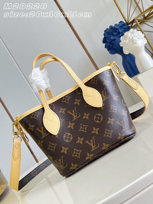 Louis vuitton original calfskin&canvas neverfull Inside out BB M29228 yellow
