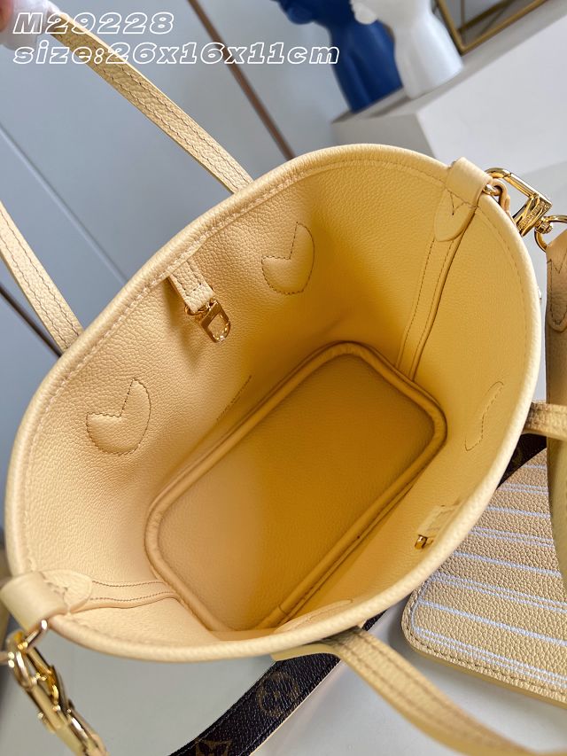 Louis vuitton original calfskin&canvas neverfull Inside out BB M29228 yellow
