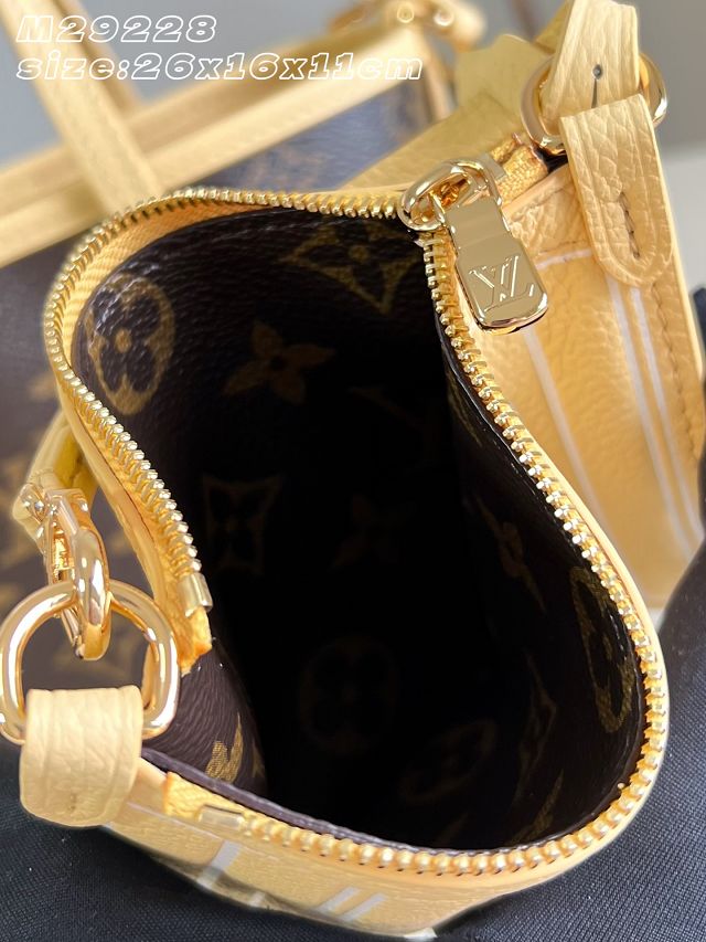 Louis vuitton original calfskin&canvas neverfull Inside out BB M29228 yellow