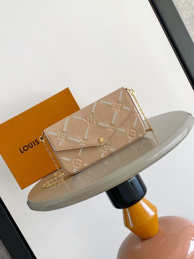 Louis vuitton original calfskin felicie pochette m29482 hazelnut