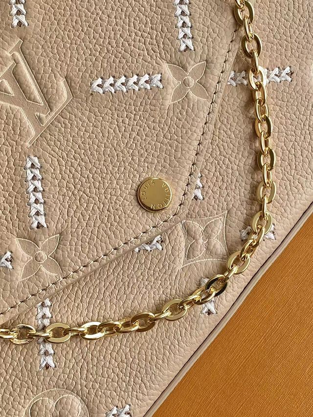 Louis vuitton original calfskin felicie pochette m29482 hazelnut