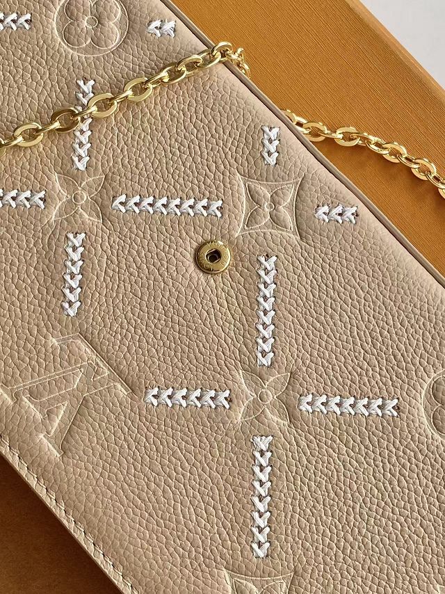 Louis vuitton original calfskin felicie pochette m29482 hazelnut