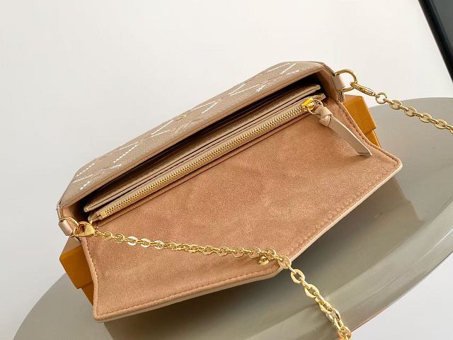 Louis vuitton original calfskin felicie pochette m29482 hazelnut
