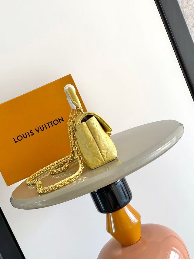 Louis vuitton original calfskin nano madeleine bag M29378 yellow